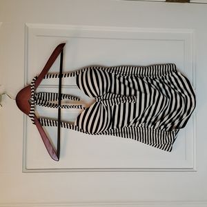 Merona Black & White Tankini Swim Top